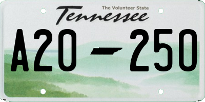 TN license plate A2025O