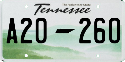 TN license plate A2026O