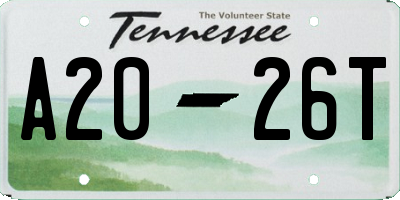 TN license plate A2026T