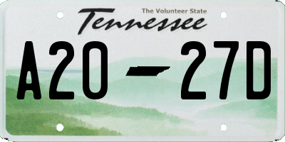 TN license plate A2027D