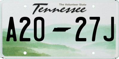 TN license plate A2027J
