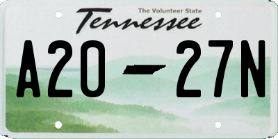 TN license plate A2027N