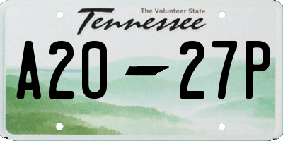 TN license plate A2027P