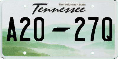 TN license plate A2027Q