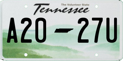 TN license plate A2027U