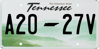 TN license plate A2027V