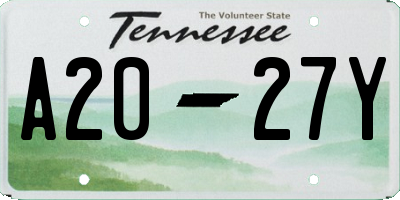 TN license plate A2027Y