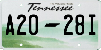 TN license plate A2028I