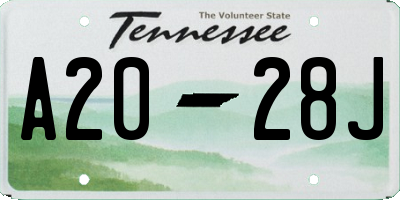 TN license plate A2028J