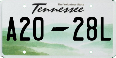 TN license plate A2028L