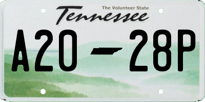 TN license plate A2028P