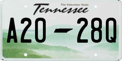 TN license plate A2028Q