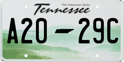 TN license plate A2029C