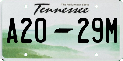 TN license plate A2029M