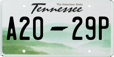 TN license plate A2029P