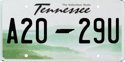 TN license plate A2029U