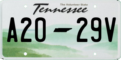 TN license plate A2029V