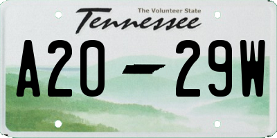 TN license plate A2029W