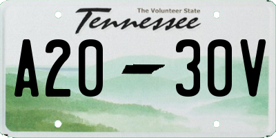 TN license plate A2030V