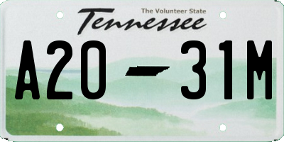 TN license plate A2031M