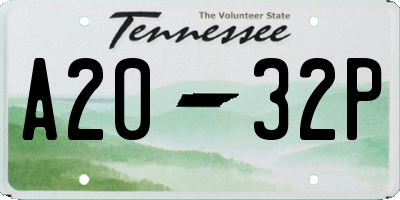TN license plate A2032P