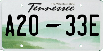 TN license plate A2033E