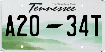 TN license plate A2034T