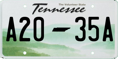 TN license plate A2035A