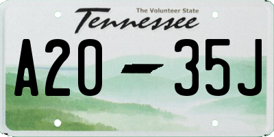 TN license plate A2035J