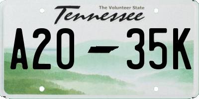 TN license plate A2035K