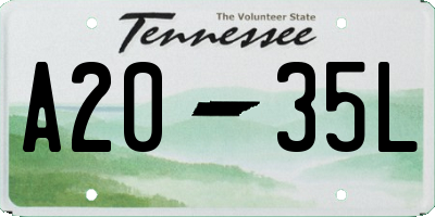 TN license plate A2035L