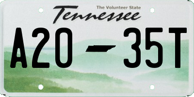 TN license plate A2035T