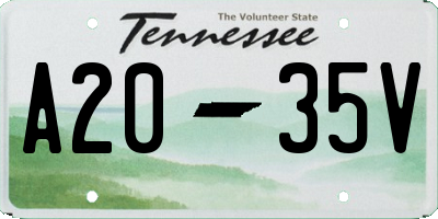 TN license plate A2035V