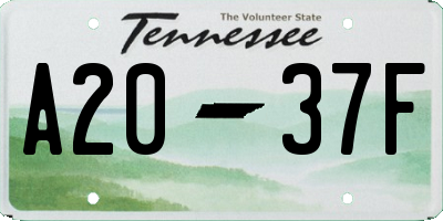 TN license plate A2037F
