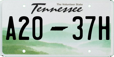 TN license plate A2037H