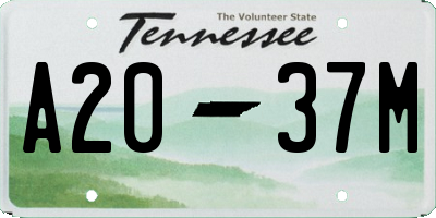 TN license plate A2037M