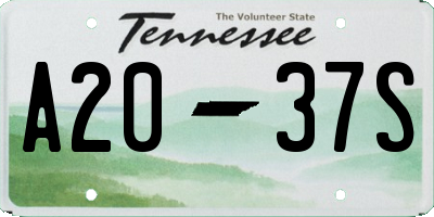 TN license plate A2037S