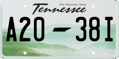 TN license plate A2038I