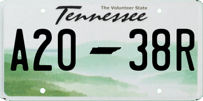 TN license plate A2038R