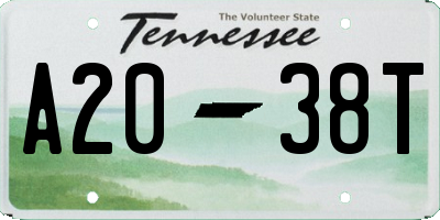 TN license plate A2038T