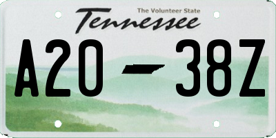 TN license plate A2038Z