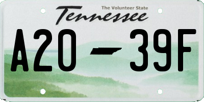 TN license plate A2039F