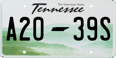 TN license plate A2039S