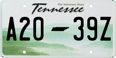 TN license plate A2039Z