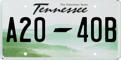 TN license plate A2040B