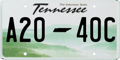 TN license plate A2040C