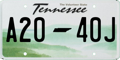 TN license plate A2040J