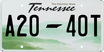 TN license plate A2040T