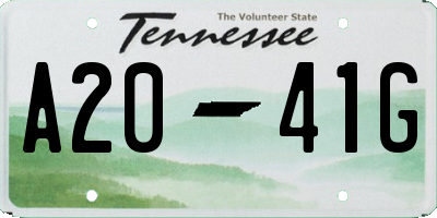 TN license plate A2041G