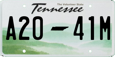 TN license plate A2041M